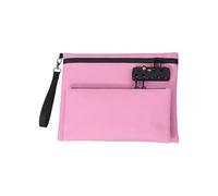 Cash Bag - Lockable Zip Wallet | Travel Bag with Lock | Documents for Zip | Waterproof Double Layer Cash Bags for Hotel Car School Drives Home Hospital Bank , hot pink, see description, See