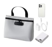 Cash Bag With Lock,Large Capacity Lockable Zipper Organizer Pouch,Money Bag With Zipper - for Documents Tickets Bankbooks Keys Passport Valuables