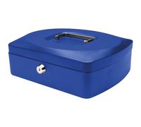 Cash Box Q-CONNECT Large 255x85x200mm Blue/Office Equipment/Type-Large/Shape-Rounded/Material-Metal/Colour-Blue/Dimensions (mm)-255x85x200
