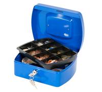 Cash Box Q-CONNECT Medium 205x85x160mm Blue/Office Equipment/Type-Medium Size/Shape-Rounded/Material-Metal/Colour-Blue/Dimensions (mm)-205x85x160