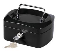 Cash Box Q-CONNECT Small 155x75x120mm Black/Office Equipment/Type-Small/Shape-Rounded/Material-Metal/Colour-Black/Dimensions (mm)-155x75x120