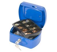 Cash Box Q-CONNECT Small 155x75x120mm Blue/Office Equipment/Type-Small/Shape-Rounded/Material-Metal/Colour-Blue/Dimensions (mm)-155x75x120