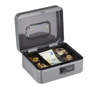 Cash box secure money tin Lockable Coin Organizer 3 compartments compact