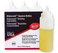 Cash & Carry Pack WideMouth Squeeze Dispensers (6 Bottles per Pack), Natural, 710ml (24oz) by Tablecraft