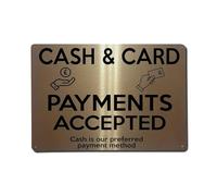 Cash & Credit Cards Accepted Retro Round Metal Tin Sign, Vintage Pub Home Office Man Cave Wall Decor 8x12 Inch
