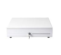 Cash Drawer， Cash Register Drawer Single Large Front Media Slots Removable Coin Compartment for Small Businesses(Bianco)