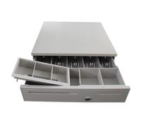 Cash Drawer， Compact Cash Register Drawer Duty that Safely Stores Your Large Box with Money Tray(Bianco)