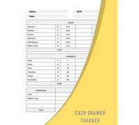 Cash Drawer Tracker: A Logbook To Keep Track Your Total Cash On Hand And Coins That Make Up That Amount - Cash Counting Sheet Record Book