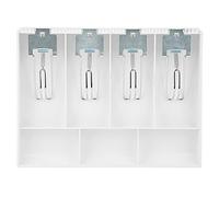 Cash Drawer Tray, Cash Register Drawer Insert Tray 4 Bill/3 Coines Compartments with Metal Clip for Money Storage (White)