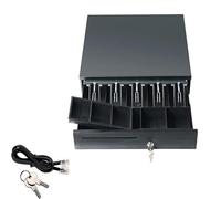 Cash Drawer Tray with 5 Bills 5 Coins Removable Tray, Auto Manual Open Money Till Box, Removable Insert, Safe Key Lockable, RJ11 Interface POS Printer Cash Registers for Small Business
