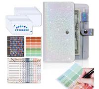 Cash Envelope Binder - A6 Budget Planner with 12 Zippered Envelopes, Money Management Organizer, Expense Tracking Journal | Financial Planning Tool for Home Offices School Personal Use