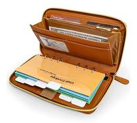 Cash Envelope System Wallet - Budget Wallet with Cash Envelopes All in One,Money Wallet Organizer for Women Cash Budgeting with Monthly Budget Cards & Yearly Budget Planner Sheet RFID Blocking(Brown)