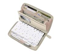Cash Envelope Wallet Beige All in One Budget System RFID Blocking with 12x Tabbed Cash Envelopes 12x Monthly Budget Cards 1x Yearly Budget Planner Sheet Complete Money Organizer Set for Cash