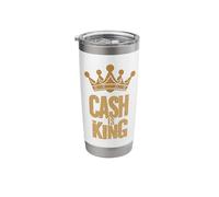 Cash is King Crown Design Bold Money Mindset Graphic Stainless Steel Insulated Tumbler