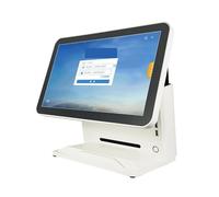 Cash Register, 15.6 Inch All-in-One POS System - Single/Dual Screen Touch Screen Cash Register for Restaurant, Retail, and Convenience Store,for Small Businesses(White,15.6INCH_ONE Screen)