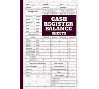 Cash Register Balance Sheets: Cash Tracker | For Cash Drawer and Petty Cash - Ideal for Cashiers, Retail, and Small Business Use.