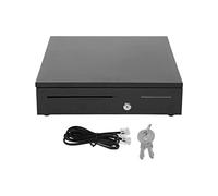 Cash Register Drawer with Removable Tray 1 Bill 4/5 Coin Compartment RJ11 Interface Automatic Manual Locking DC12V-24V