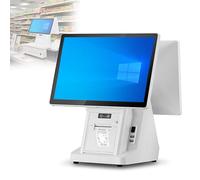 Cash Register for Small Business, Smart POS System with 15.6 Inch Dual Touchscreen, Built-in 58mm Thermal Printer, 8 GB RAM, 256 GB SSD, for Retailers, Supermarkets i5
