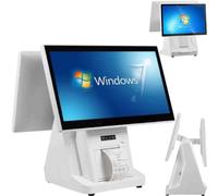 Cash Register for Small Businesses with Printer and WiFi,All-in-One Cash Register,Dual Screen Touchscreen,20.5 Inch Touch Screen PC POS Systems,Register Catering Supermarket Cashier