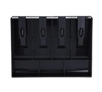 Cash Register Insert Tray, Premium Black ABS Plastic Money Organizer with 4 Bill & 3 Coin Compartments for Retail Stores Restaurants Offices 12.6 x 9.6 x 1.4 Inches