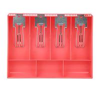 Cash Register Insert Tray Replacement, Cashier Four Box with Metal Clip, ABS Material Cash Drawer Organizer for Supermarket Store Hotel School Hospital, Durable Money Management So (Roseate)