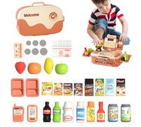 Cash Register Play Toy - Educational Pretend Play Cashier, Math Counting Skill Development, Interactive Learning Toy for Boys Girls Preschoolers, Early Education Activity, Green and Pink