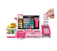 Cash Register Playset - Interactive Learning Toy, Built-in Scanner Calculator, Pretend Checkout Kit, Preschool Math Practice Set | Kids Cashier Toy For Boys, Girls, Classroom, Home Learning, Role Play
