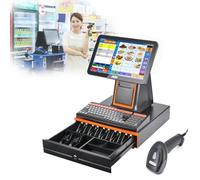 Cash Register POS System with Touch Screen Monitor, 8GB RAM, 128GB SSD, Printer, Cash Drawer, and Software for Small Business