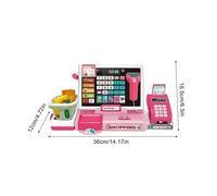 Cash Register - Pretend Grocery Store Playset, Interactive Toy Checkout Counter with Scanner Sound Effects, Built In Calculator Learning Function, Ideal for Boys Girls Ages 4-6 Math Game Preschool Bir