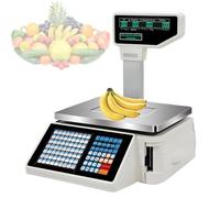 Cash Register Scale with Label Printing, Price Computing, Dual Display, Cash Box & Scanner for Supermarket Retail