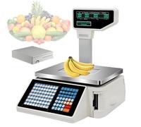 Cash Register Scale with Label Printing, Price Computing, Dual Display, Cash Box & Scanner for Supermarket Retail