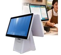 Cash Register Till With 58mm/80mm Printer - Adjustable Screen Angle, 15.6" Dual-Screen Devise, LED Digital Display, Supports Multiple Payment Methods | For Convenience Stores, Malls(58mmInvoice)