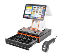 Cash Register with Thermal Printer, 15.6 Touch Screen, Dual-screen, Handheld Scanner - Smart Point of Sale Terminal