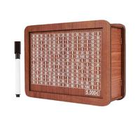Cash Saving Challenge Box - Reusable Wooden Money Box | Money Box, Multifunctional Safe with Pen, Challenge Box Cash Saving for