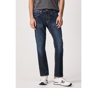 Cash Stretch Straight Jeans in Mid Rise Dark Blue