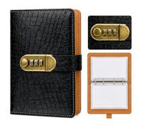 Cash Stuffing Binder with Combination Lock, Faux Leather Budget Organiser Wallet with Clear Cash Envelopes, Money Saving Wallet for Savings Challenge, Cash Envelope Binder for Budget Planning