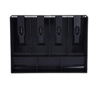 Cash Tray, Four Grids Cash Drawer 4 Bill 3Coin Slots Insert Coin Tray Cashier Tidy Storage Safe Box for Supermarket Restaurant Service Industry Cashier (Black)