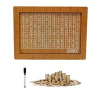 Cash Vault Wooden Savings Box - Reusable Money Saving Challenge Box with Erasable Pen and Target Numbers for Adults