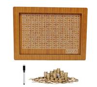 Cash Vault Wooden Savings Box - Reusable Money Saving Challenge Box with Erasable Pen and Target Numbers for Adults