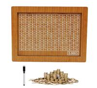 Cash Vault Wooden Savings Box - Reusable Money Saving Challenge Box with Erasable Pen and Target Numbers for Adults