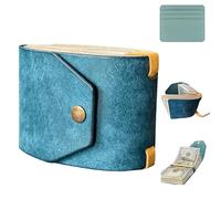 Cash Wrap Wallet Handmade Leather Fast Access Money Holder with Clasp Holder Handy Purse Bands Wallet Organizer Holds 1-99 Bills for Men/Women with Card Storage Bag, Blue, Fashion