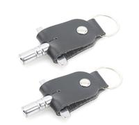 CashBeat 2-Pack Drum Tuning Key, T-Shaped Design with Leather Keychain, Universal Drum Adjusting Accessory for All Drum Kits - Sturdy, Convenient, and Essential for Musicians - Black