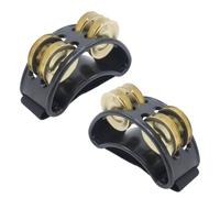CashBeat 2Pcs Foot Tambourine Set, Adjustable Foot Shaker Percussion Instrument with Gold Steel Jingle Bells, Ideal for Guitar Drum Playing, Dancing