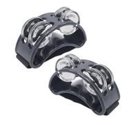 CashBeat 2Pcs Foot Tambourine Set, Adjustable Foot Shaker Percussion Instrument with Silver Steel Jingle Bells, Ideal for Guitar Drum Playing, Dancing