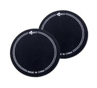 CashBeat 2Pcs High-Strength Fiber Bass Drum Single Pedal Patch, 96 mm Dia Self-Adhesive Drumhead Mute Pad, Durable & Effective Percussion Accessories for Replacement Kick Drum, Black