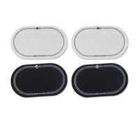 CashBeat 4Pcs Double Bass Drum Pedal Dampening Patches, Self-Adhesive Noise Reduction Mute Pads, Drumhead Protector Stickers for Kick Percussion Accessories (Black+White)