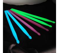 CashBeat 5A Nylon Drumsticks - 3 Pair Pack, Non-Slip Luminous Light Up Sticks for Drum Set, Glow in The Dark Sturdy Drumsticks for Professional & Beginner Drummers, Kids & Adults - Blue/Green/Purple