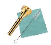 CashBeat 5C Trumpet Mouthpiece Set, Gold Plated Brass, Beginner to Pro, Durable & Reliable, with Cleaning Brush & Silver Polishing Cloth