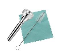 CashBeat 5C Trumpet Mouthpiece Set, Silver Plated Brass, Beginner to Pro, Durable & Reliable, with Cleaning Brush & Silver Polishing Cloth
