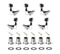 CashBeat 6PCS 3L3R Guitar Tuning Pegs, Sealed Machine Heads Tuners Chrome Knobs Keys for Acoustic Electric Guitar, Wear-Resistant Enclosed String Tuning Pegs Set